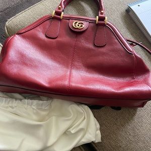 Gucci Med Rebelle top handle leather shoulder bag